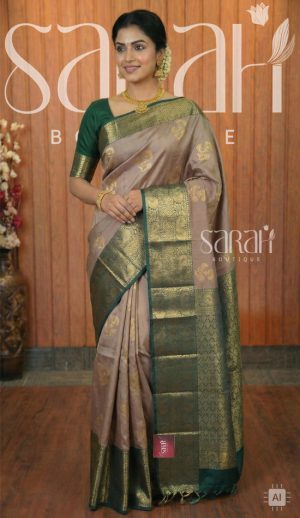 teal silk saree