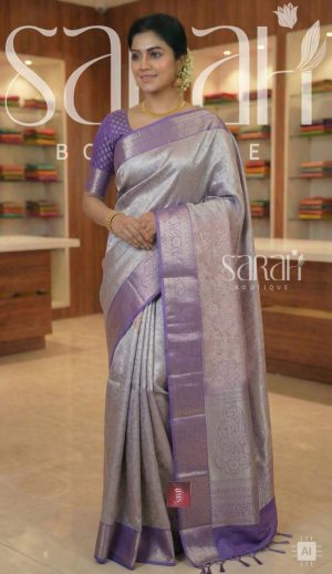 purple design saree